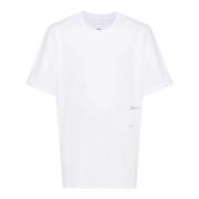 Økologisk Bomull Hvit T-skjorte med Grafisk Trykk