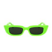 Dristige Rektangulære Solbriller med Grønne Linser