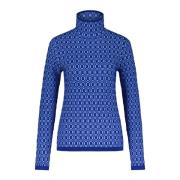 3D Jacquard Ullblanding Turtleneck