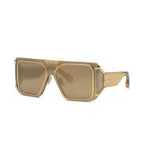 Guldgule solbriller med brune/speilgull linser