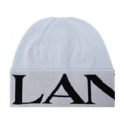 Blå Ull Beanie med Logo Detalj