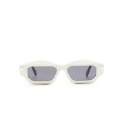 Smalramme solbriller med elfenbenhvite tonede linser