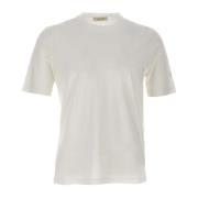 Herre Crêpe Bomull T-skjorte, Optisk Hvit