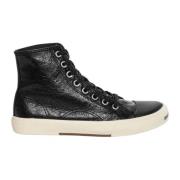 Sorte Skinn Sneakers for Kvinner