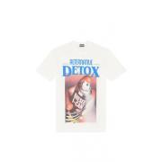 Oversized Herre T-skjorte med Alternative Detox og Pure Energy Prints