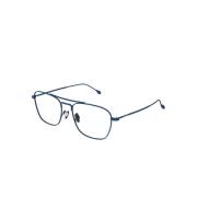 Mannlige firkantede metallramme briller i blå