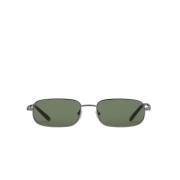 Oval Metallinnfatning Unisex Solbriller med Grønne Linser