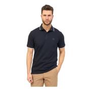 Blå Slim Fit Polo Skjorte med Logo Patch