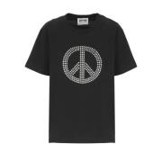 Sort bomull T-skjorte med Peace-logo