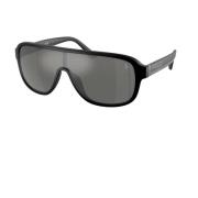 Sporty og avslappet solbriller med speilende grå linser