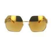 Uregelmessige metall solbriller med sterk karakter og originalitet