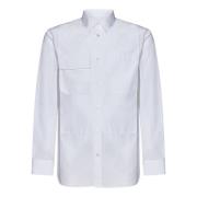 Avslappet Passform Hvit Bomullsskjorte