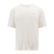 Hvit Lin Crew-neck T-skjorte