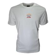 Colore Bianco Cop1096 Bomull T-Skjorte med Logo