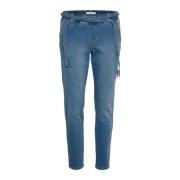 Lys Denim Cream Crstacia Myk Denim Jeans M/Belte - Lys Denim Bukser