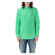 Grønn Lin Custom Fit Skjorte