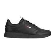 Svarte Skinn Sneakers for Menn