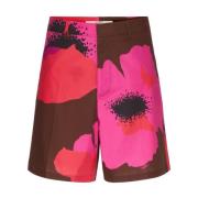 Blomstertrykk Bomullsshorts