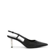 Sorte G Cube Slingback Pumps med Rhinestone Pynt