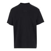 Svart Bomull T-skjorte med Logo Print