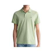 Grønn Gant Reg Shield Ss Pique Polo T-Shirt
