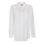 Optisk hvit lang skjorte