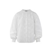 Klassisk Hvit Skjorte med 3D-broderi