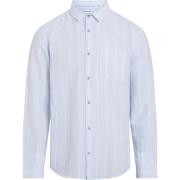 Kentucky Blue Calvin Klein Linen Cotton Stripe Shirt Skjorter