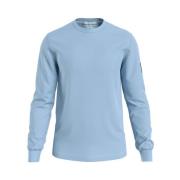 Dusk Blue Calvin Klein Jeans Badge Waffle Ls Tee T-Skjorter Poloshirt