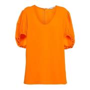 Oransje Ballongerme Viskose T-skjorte