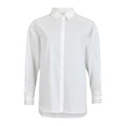 Hvit perledetalj skjorte