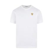 Hvit T-skjorte med hjerte logo patch