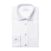 Hvit Eton Skjorter Slim Semi Solid Twill Shirt Skjorte