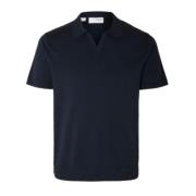 Mørkeblå Selected Slhteller Ss Knit Polo T-Shirt