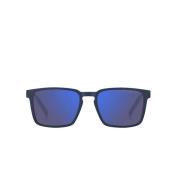Firkantet Acetat solbriller i matt blå