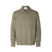 Oliven Selected Slh-Conrad Overshirt Ls Tencel Shirt