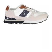 Hvit Polyester Sneaker med Logo