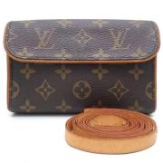 Pre-owned Brunt lerret Louis Vuitton florentinsk clutch