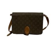 Pre-owned Brunt lerret Louis Vuitton Cartouchiere