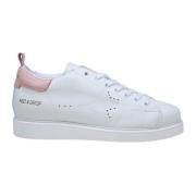 Hvite og rosa lær sneakers