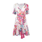 Multifarget Haust Collection Pink Flower Summer Belt Dress