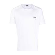 Hvit Jersey Strikket T-skjorte med Logo