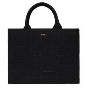 Tweed Tote BAG Liten Svart