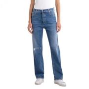 High Waist Straight Jeans for Kvinner