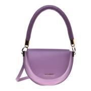 Shoulder bag in lilac quilted leather