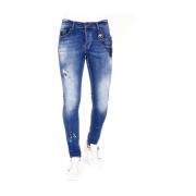 Jeans med falmede sprut - 1035