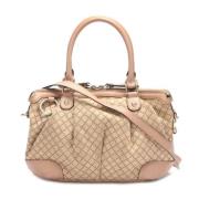 Pre-owned Beige lerret Gucci veske