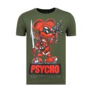 Psycho Mouse Rhinestones - Trykt T-skjorte Herre - 6321G