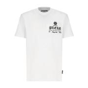 Hvit bomull T-skjorte med logo for menn