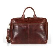 Brun Skinn Laptop Business Bag